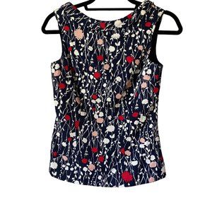 Boden Floral Boatneck Sleeveless Top Size 2